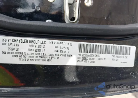 2014 Chrysler 300 from USA, damaged, VIN 2C3CCAAG5EH160193